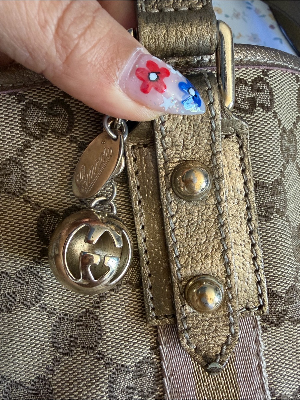 Gucci Tan Brown GG Canvas Tote with Gold Trim - Picture 8 of 11